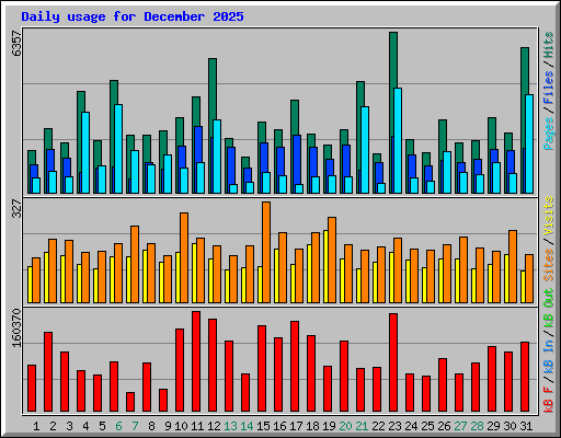 Daily usage for December 2025