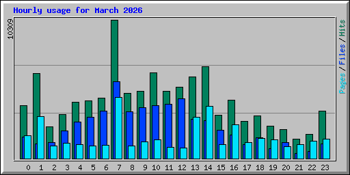 Hourly usage for March 2026